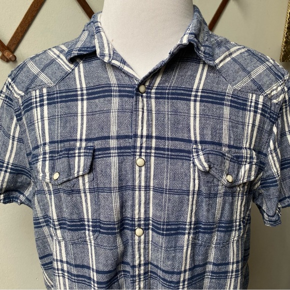 Lucky Brand Linen Pearl Snap Western Shirt - Picture 2 of 13